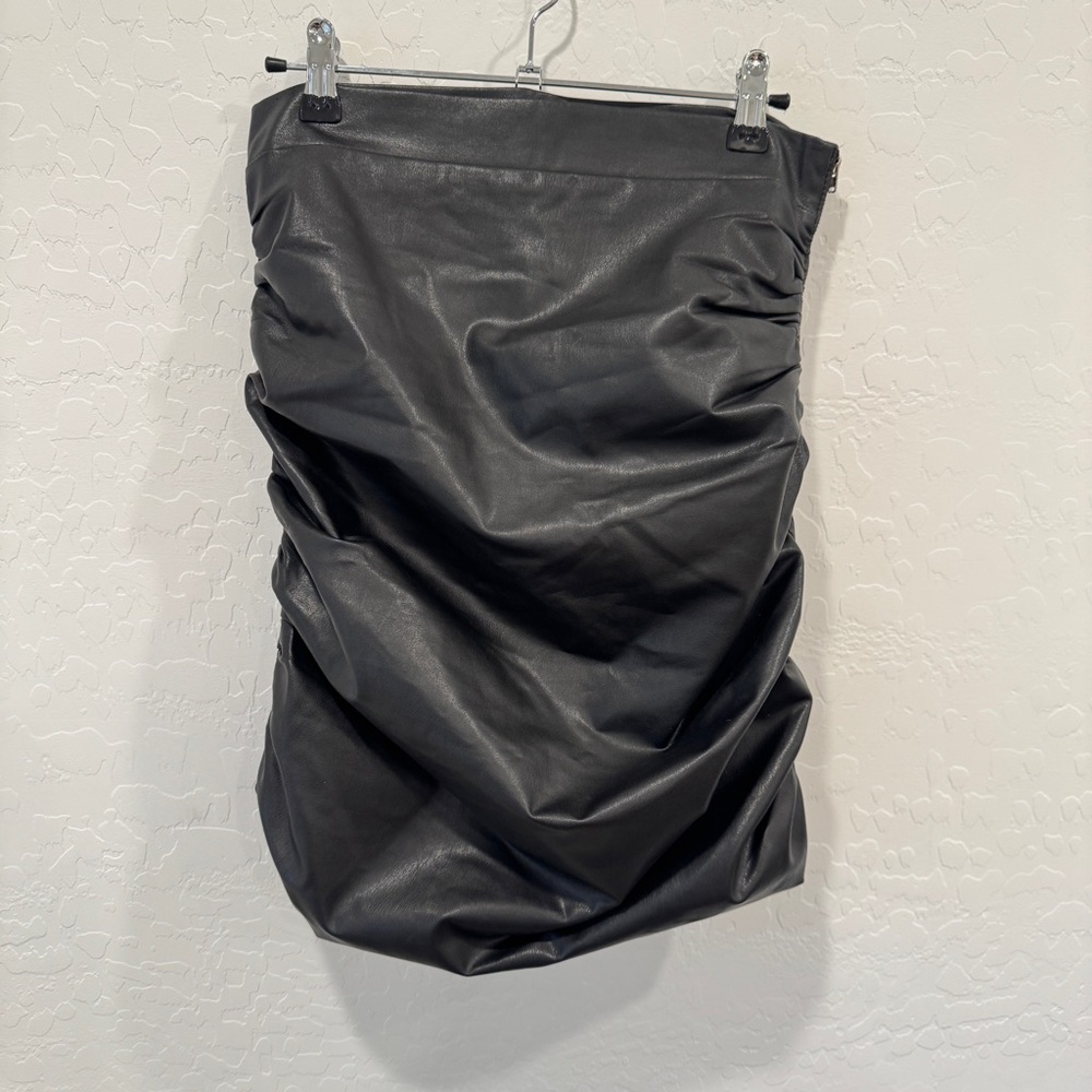 Nazliceren Ruched Pencil Skirt Womens Medium Black Party Rave Goth Punk